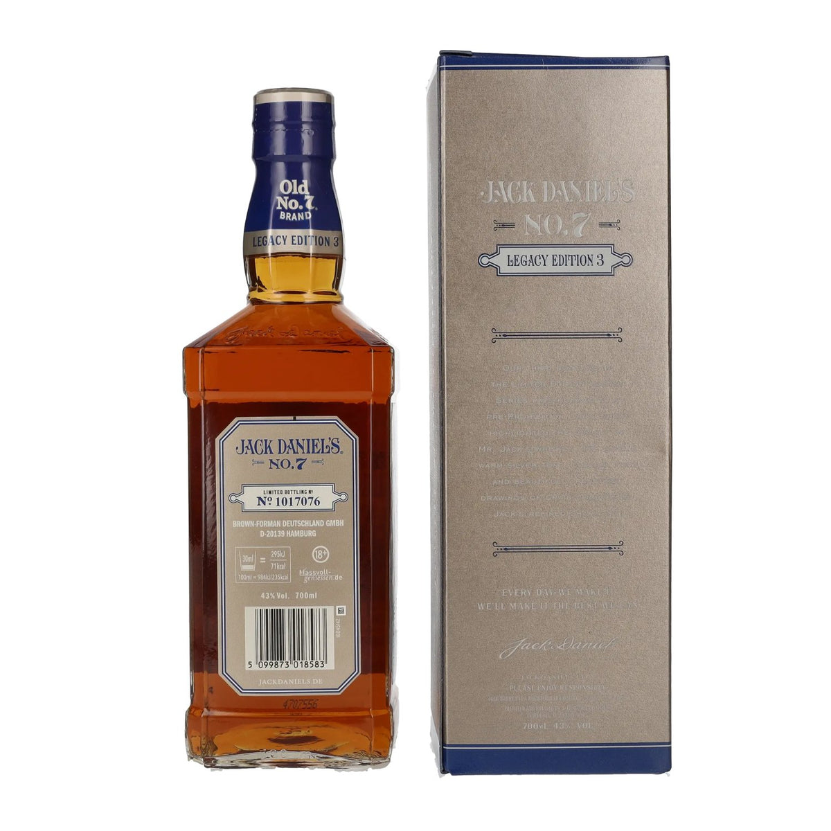 Jack Daniel's Sour Mash Tennessee Whisky LEGACY EDITION No. 3 – GREY DESIGN 43% vol. 0.7l in a gift box