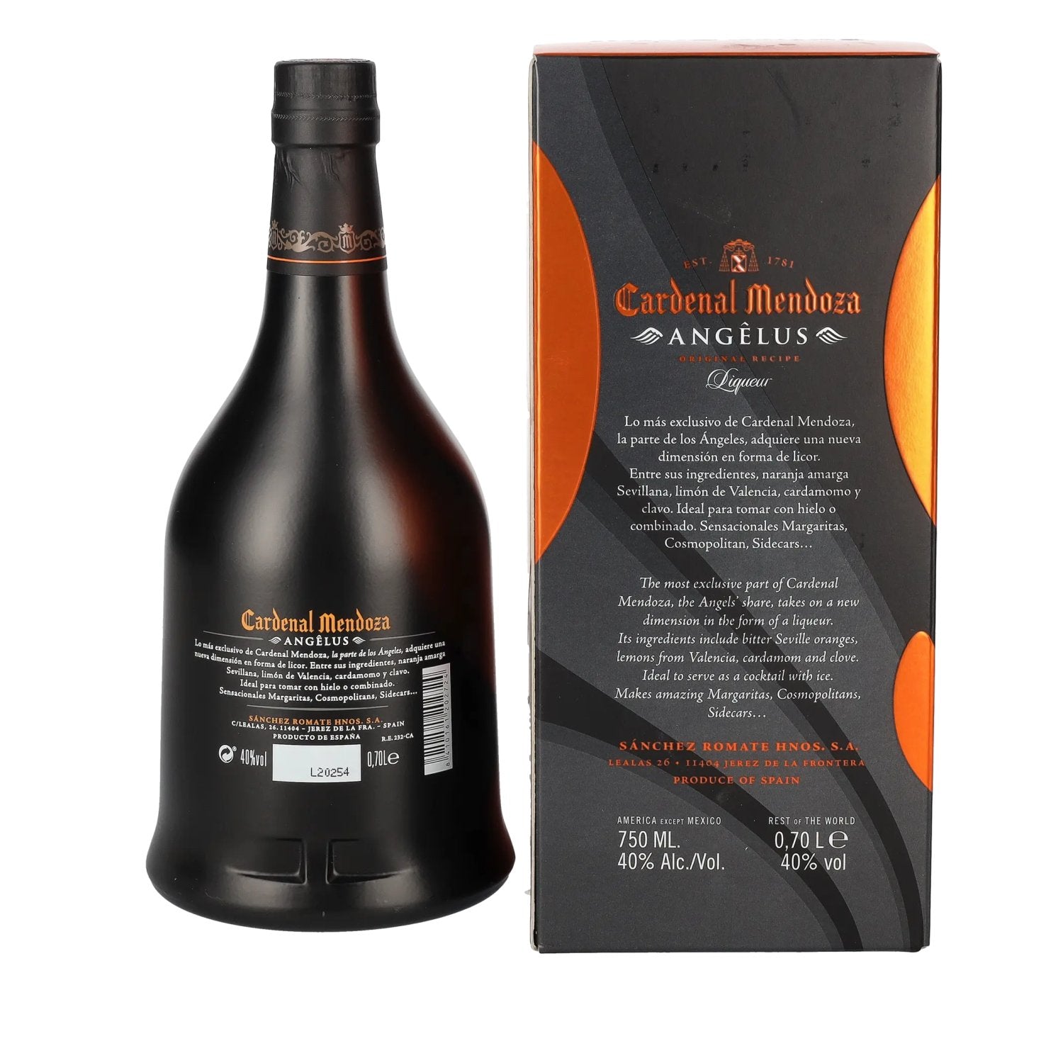 Cardenal Mendoza ANGÊLUS Originele Recept Likeur 40% Vol. 0,7l in geschenkverpakking