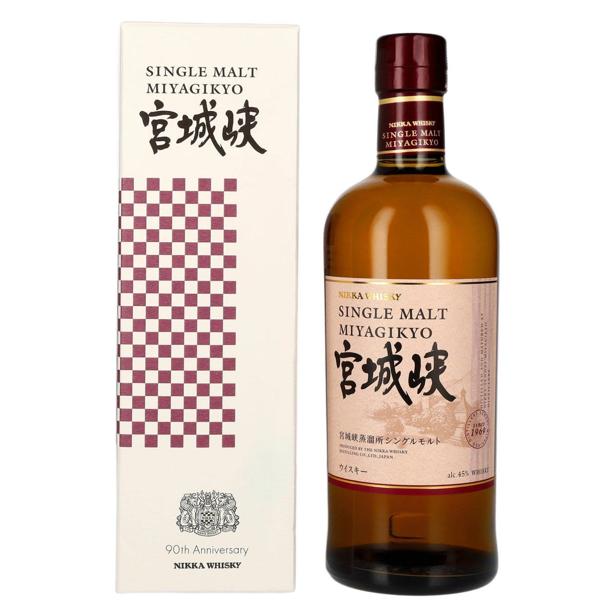 Nikka Whisky single malt Miyagikyo 90e anniversaire, 45 % vol., 0,7 l, dans un coffret cadeau