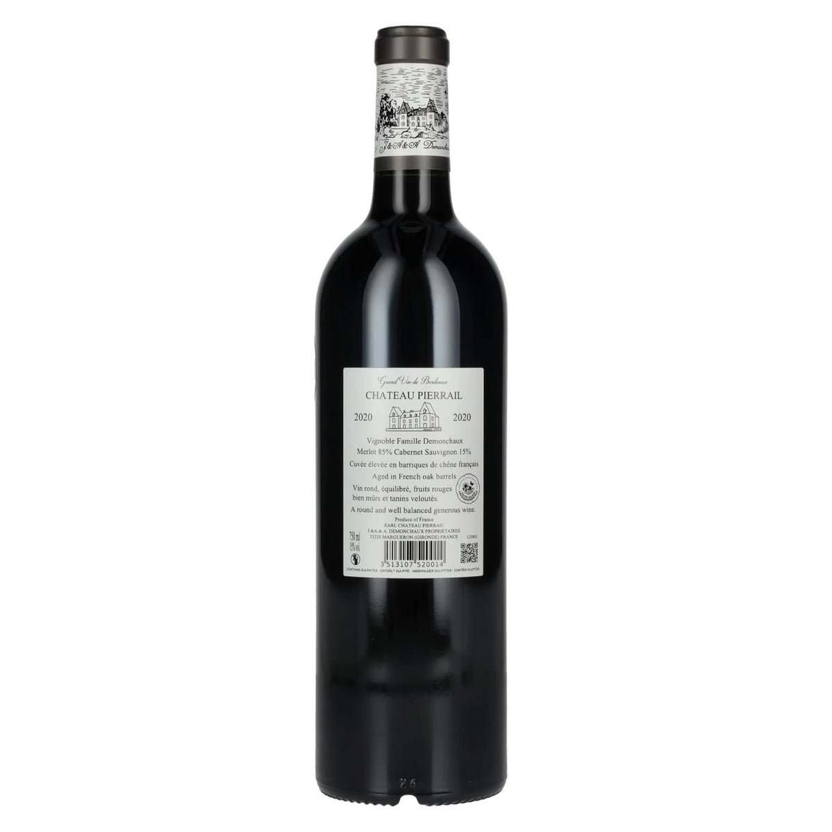 Chateau Pierrail Bordeaux Supérieur 2020 15% vol. 0,75 l