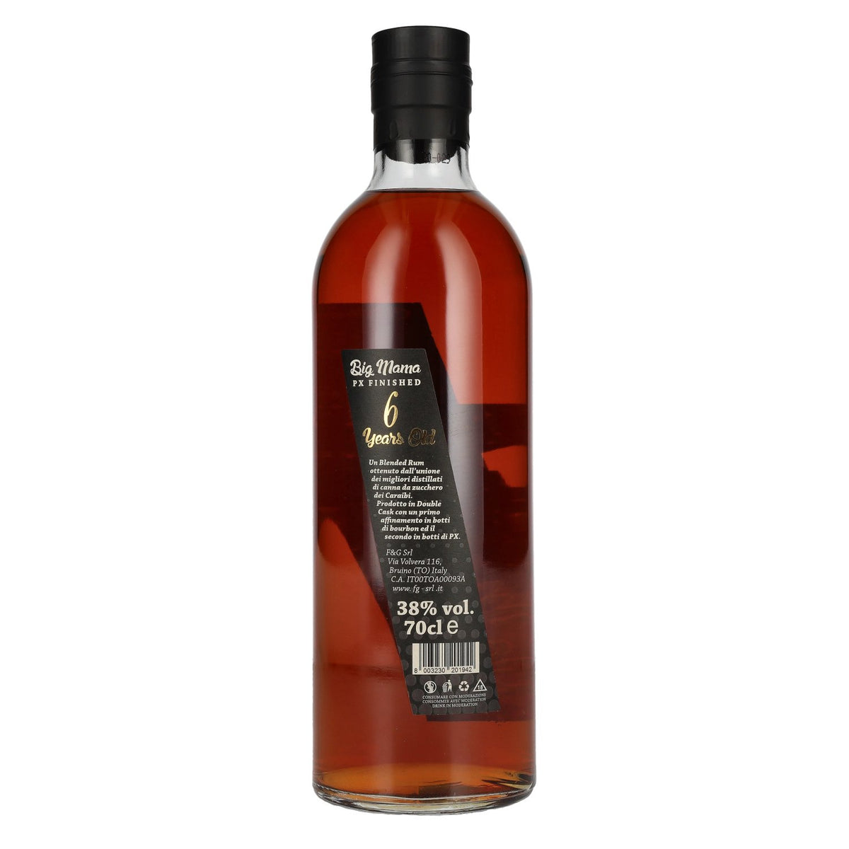 Big Mama 6 Years Old, rhum des Caraïbes affiné en fûts de PX, 38 % vol., 0,7 l