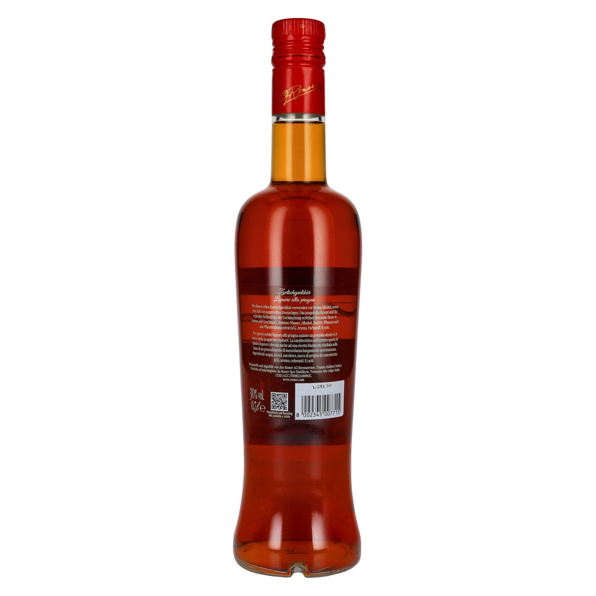 Liqueur de quetsches Roner Prugna 30 % vol., 0,7 l