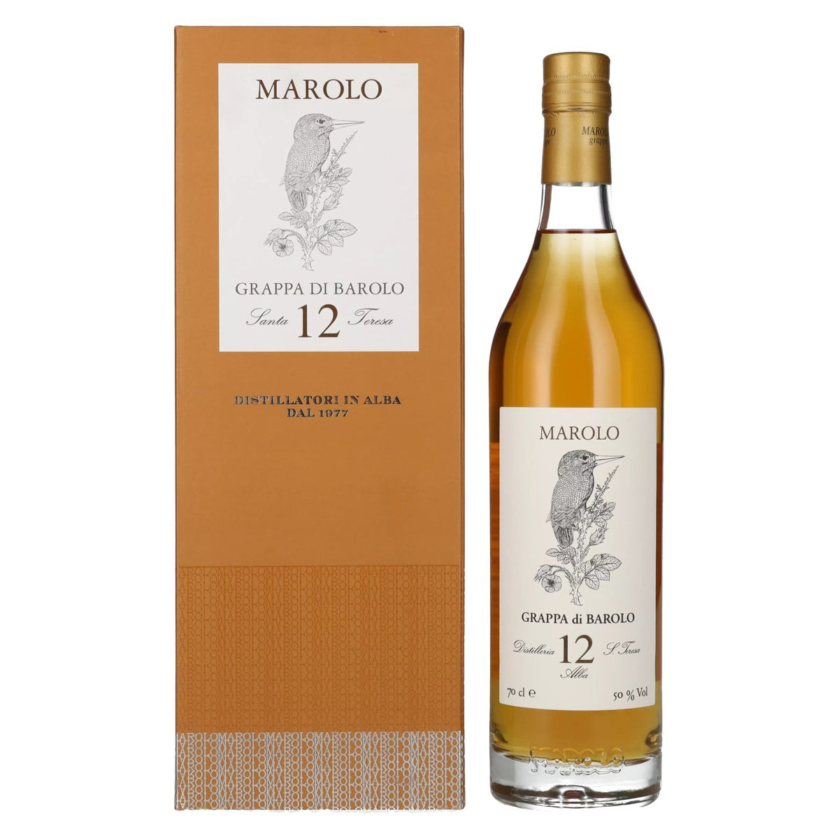 Marolo Grappa di BAROLO 12 jaar oud 50% vol. 0,7 l in geschenkverpakking