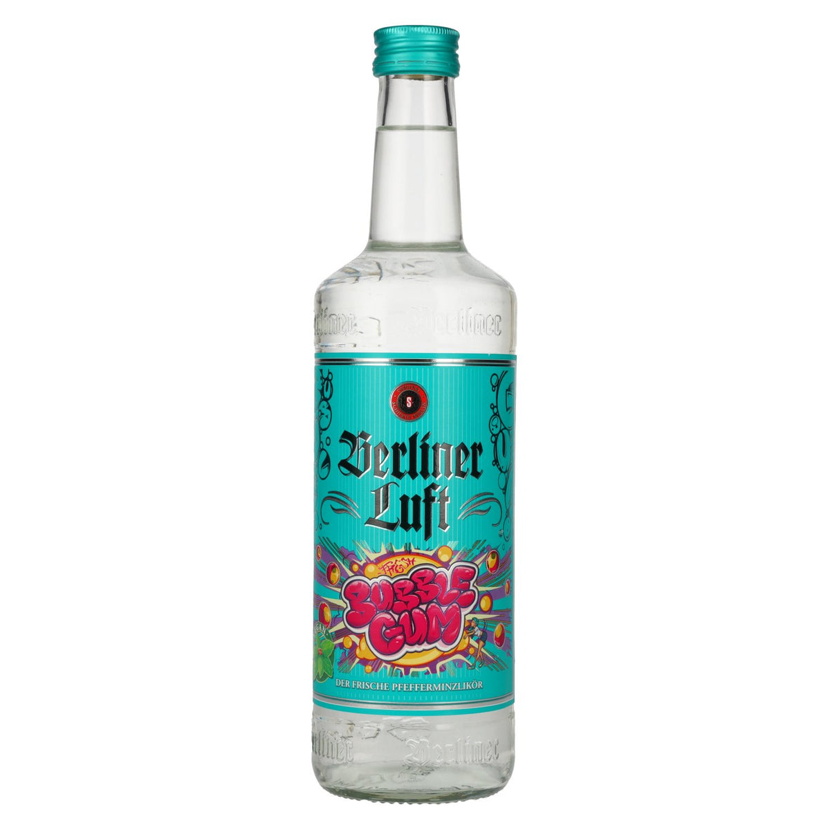 Berliner Luft BUBBLE GUM : la liqueur rafraîchissante à la menthe poivrée, 18 % vol., 0,7 l