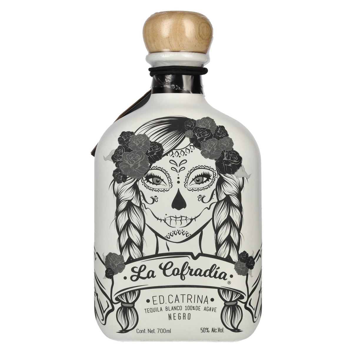 La Cofradia ED. CATRINA Tequila Blanco 100% agave NEGRO 50% vol. 0,7 l