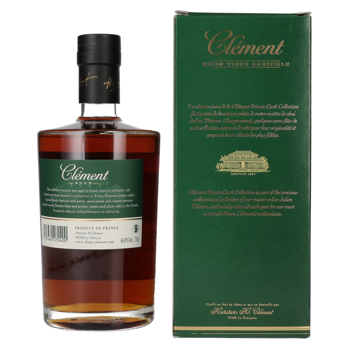 Clément Rhum Vieux Agricole PRIVATE CASK Pedro Ximénez par delicando 60,8 % vol. 0,7 l dans un coffret cadeau