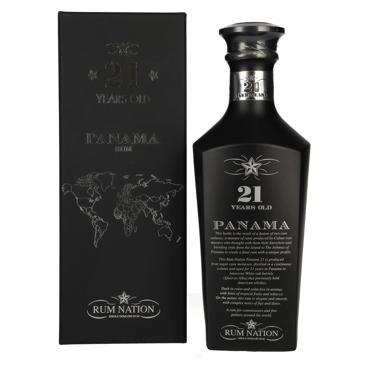 Rum Nation Panama Rum 21 Years Old Black Edition 42% vol. 0.7 l in a gift box
