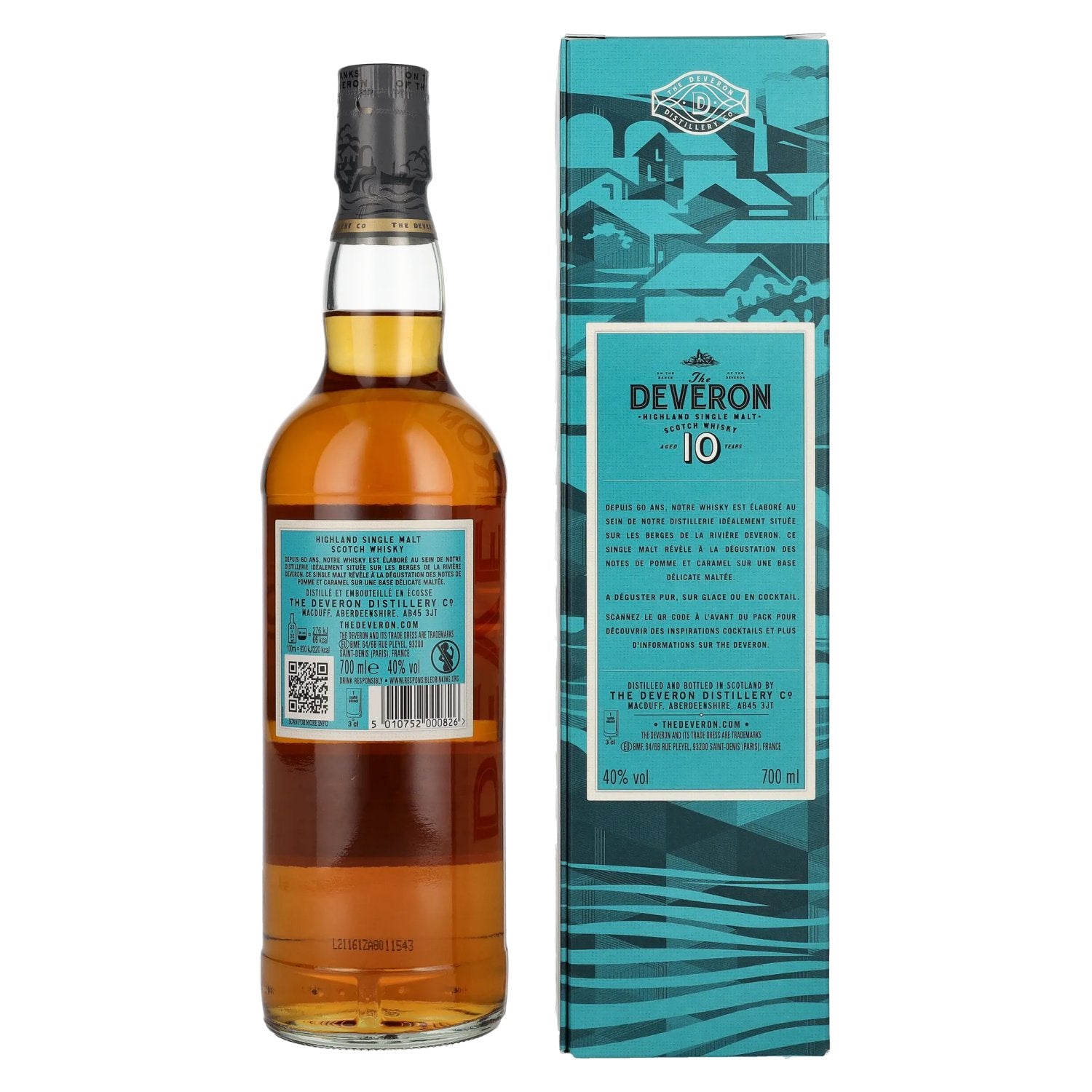 The Deveron 10 Years Old Highland Single Malt Scotch Whisky 40% Vol. 0,7l in geschenkverpakking