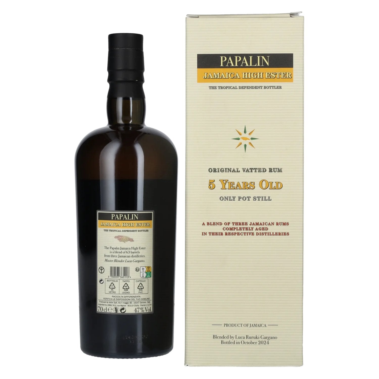 Papalin 5 Years Old Jamaica High Ester Rum 47% Vol. 0,7l in Geschenkbox