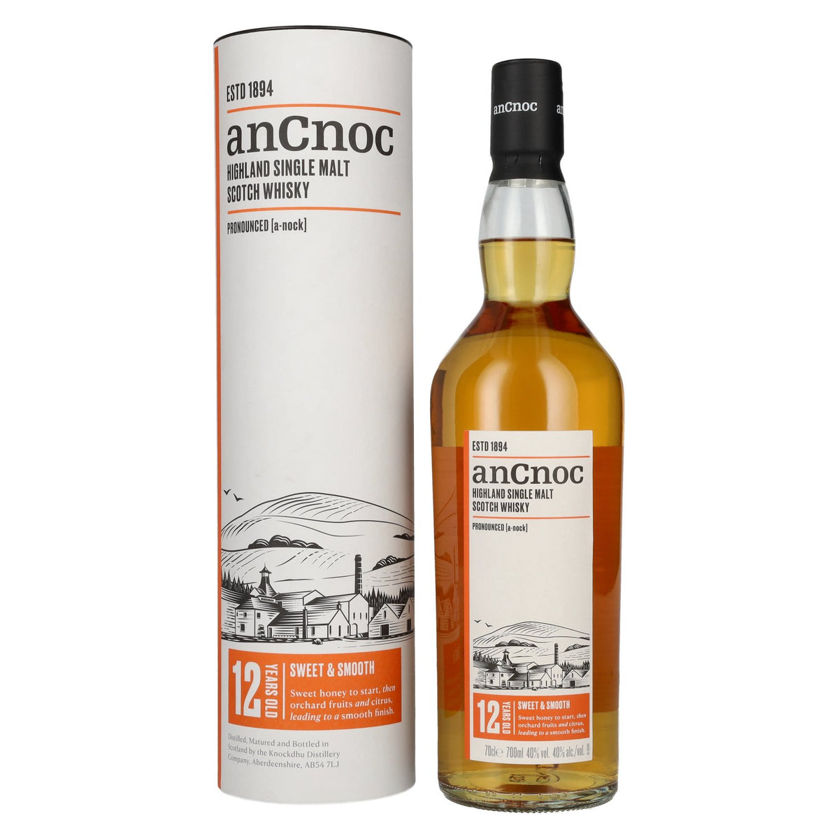 AnCnoc 12 Years Old Highland Single Malt 40% Vol. 0,7l in Geschenkbox