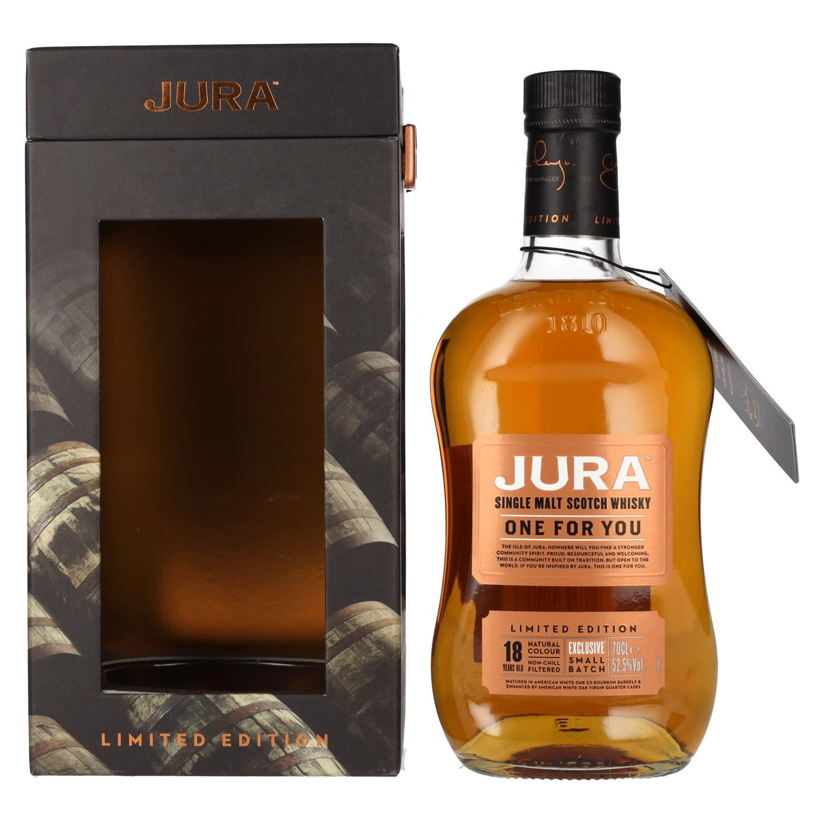 Jura ONE FOR YOU 18 Years Old Limited Edition 52.5% vol. 0.7l in a gift box