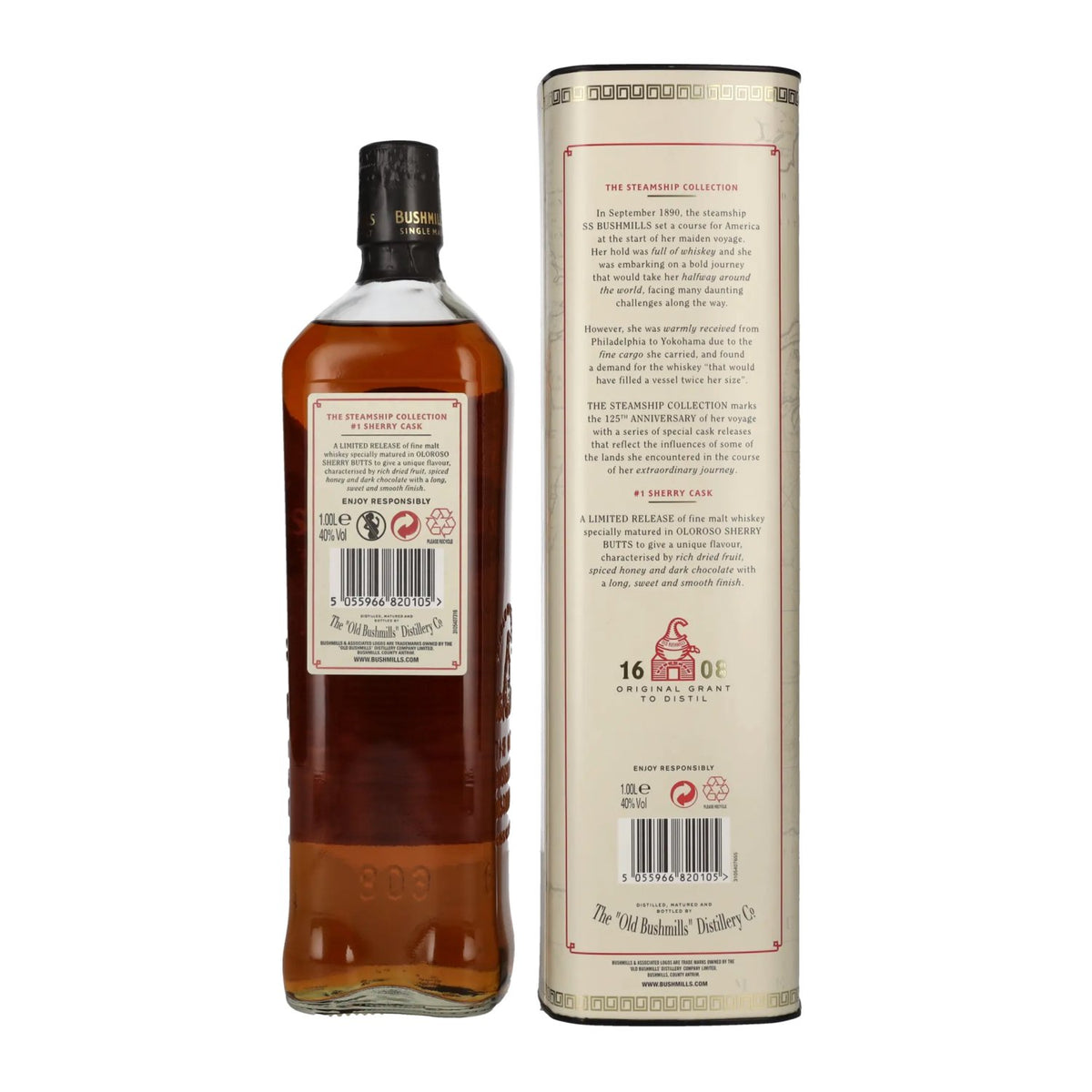 Bushmills SHERRY CASK Reserve The Steamship Collection 40 % vol., 1 l, dans un coffret cadeau