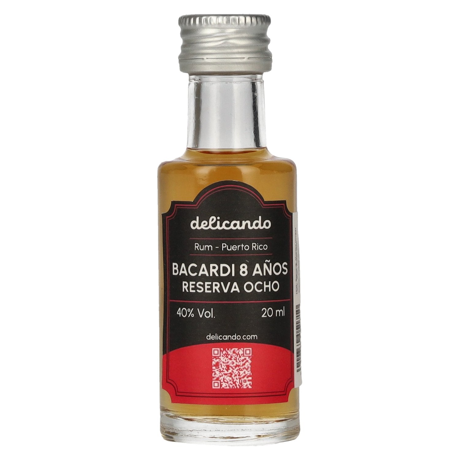 Bacardi 8 Años RESERVA OCHO Zeldzaam Gouden Rum 40% Vol. 0,02l