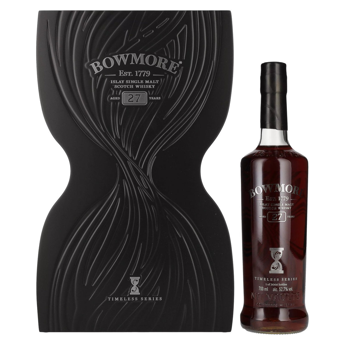 Bowmore 27 ans d'âge TIMELESS SERIES, single malt d'Islay, 52,7 % vol., 0,7 l, dans un coffret cadeau