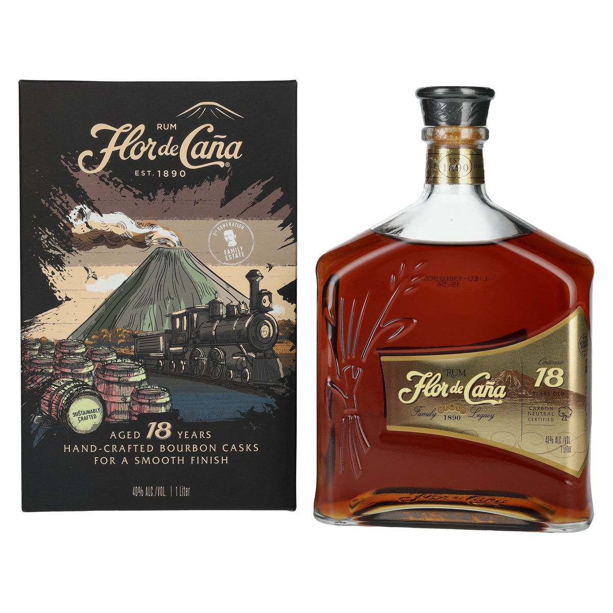 Flor de Caña Centenario 18 Years Old LEGACY EDITION I 40% vol. 1 l in geschenkverpakking