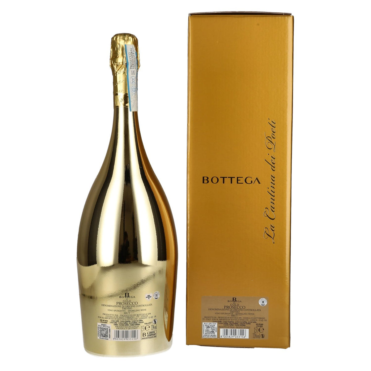 Bottega GOLD Prosecco Brut Millesimato DOC 2025 11 % vol. 1,5 l dans un coffret cadeau