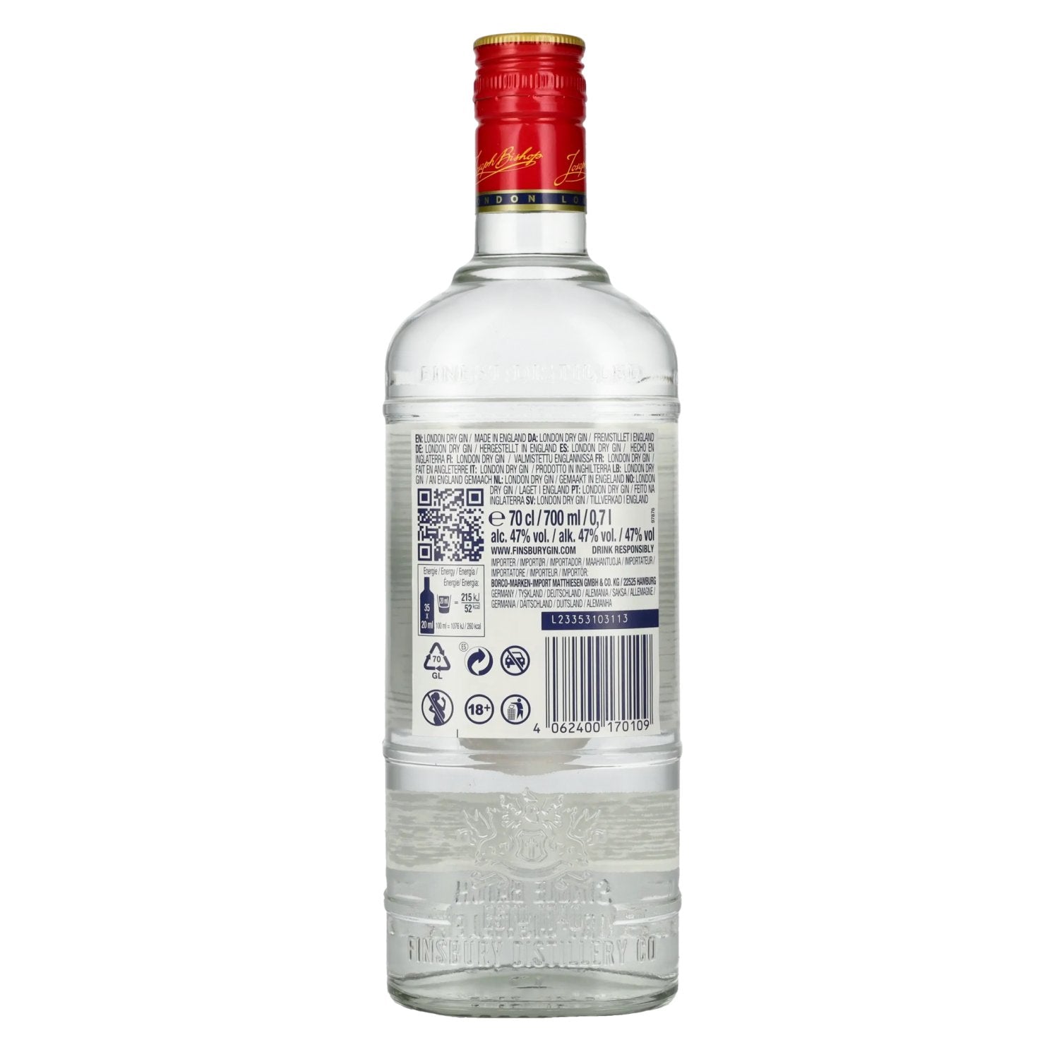 Finsbury 47 Londense Droge Gin Platina Editie 47% Vol. 0,7l
