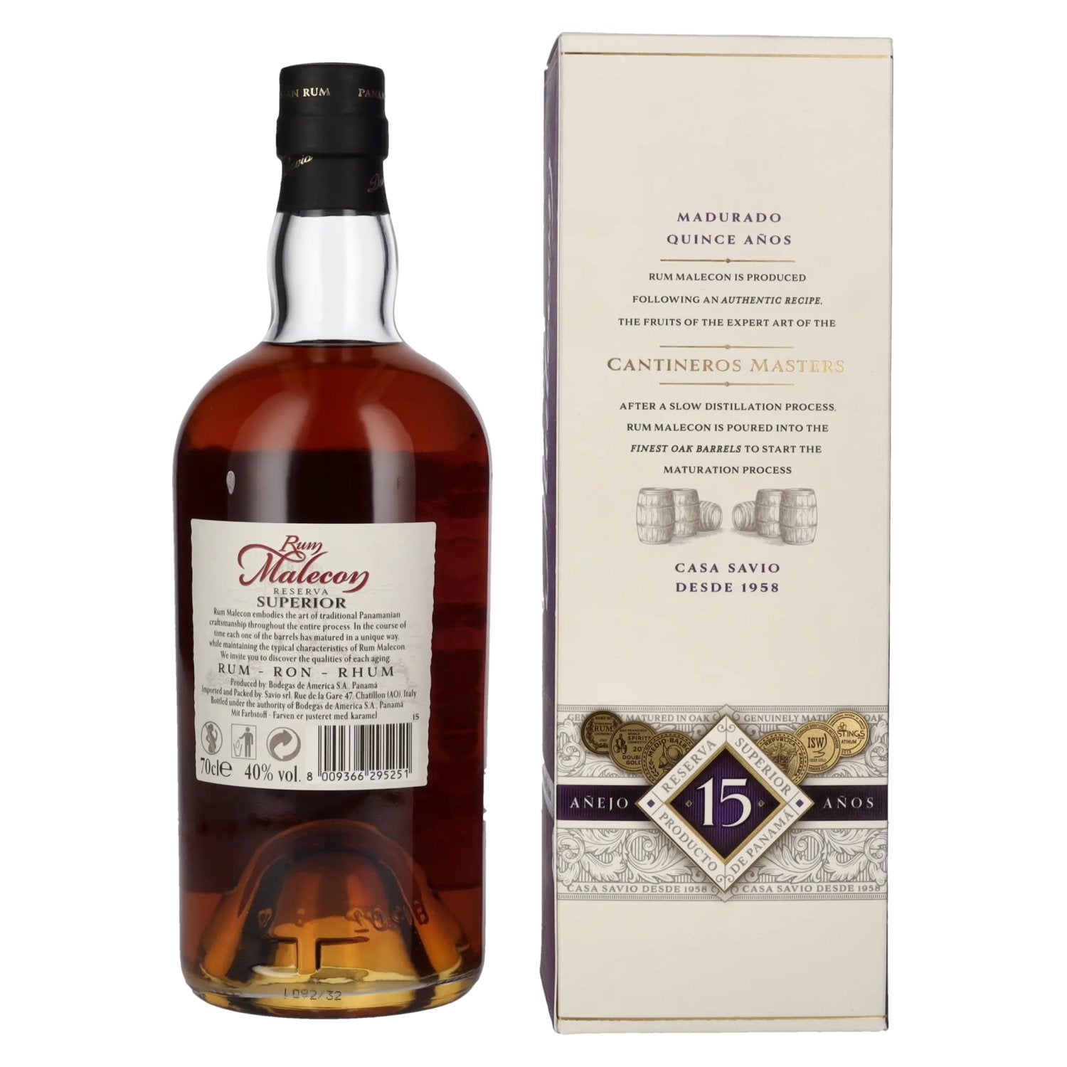 Rum Malecon Añejo 15 Años Reserva Superior 40% Vol. 0,7l in Geschenkbox