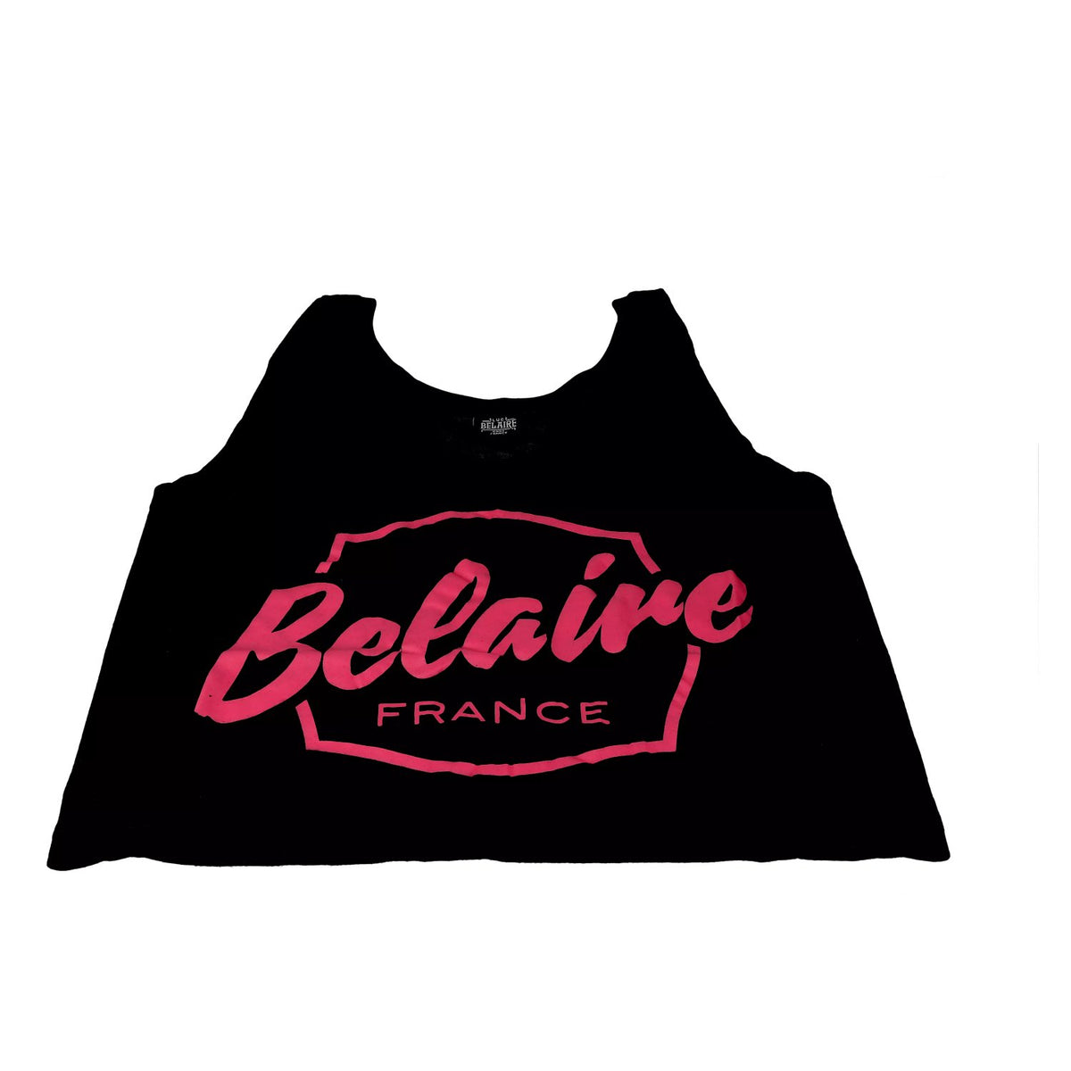 Débardeur court Luc Belaire noir et rose