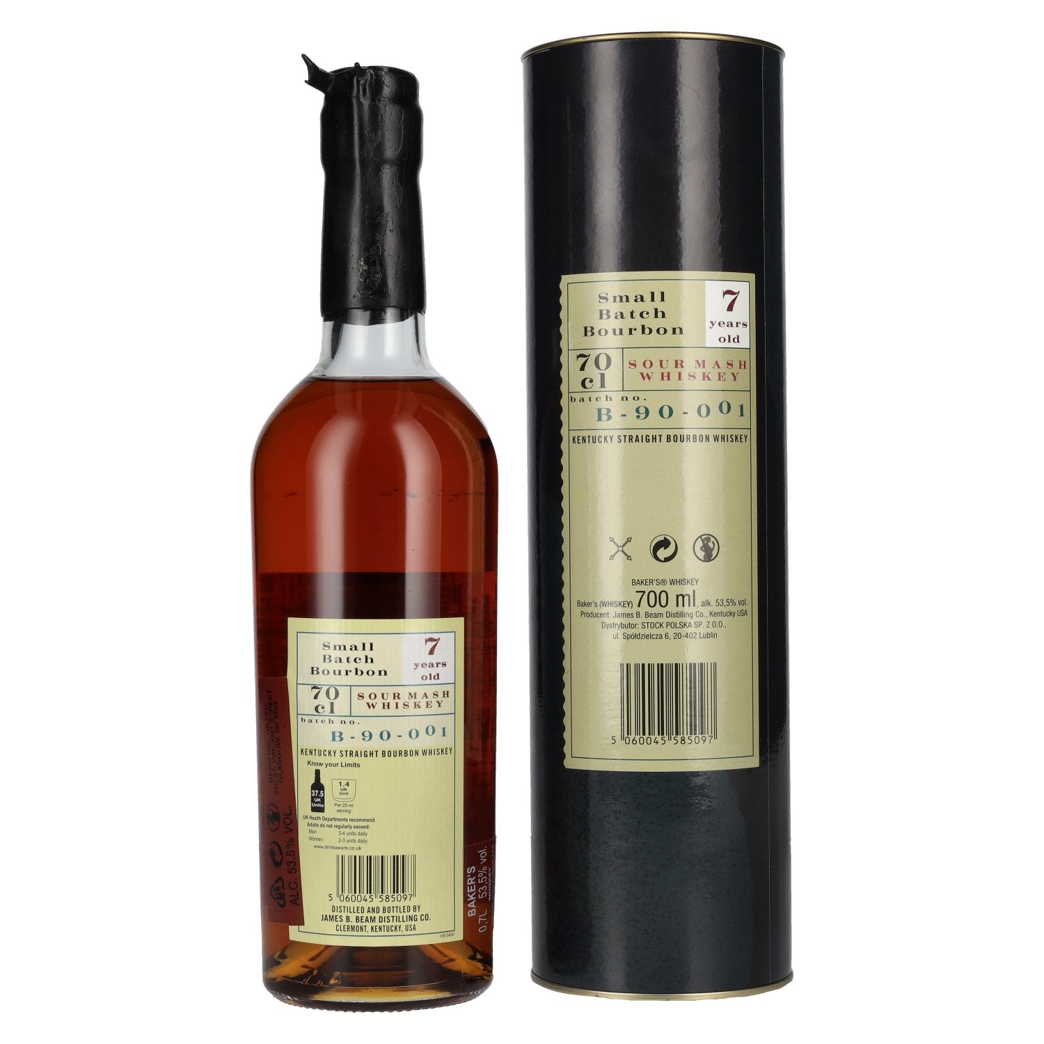 Baker's 7 Years Old Kentucky Straight Bourbon Whiskey 53,5% Vol. 0,7l in Geschenkbox