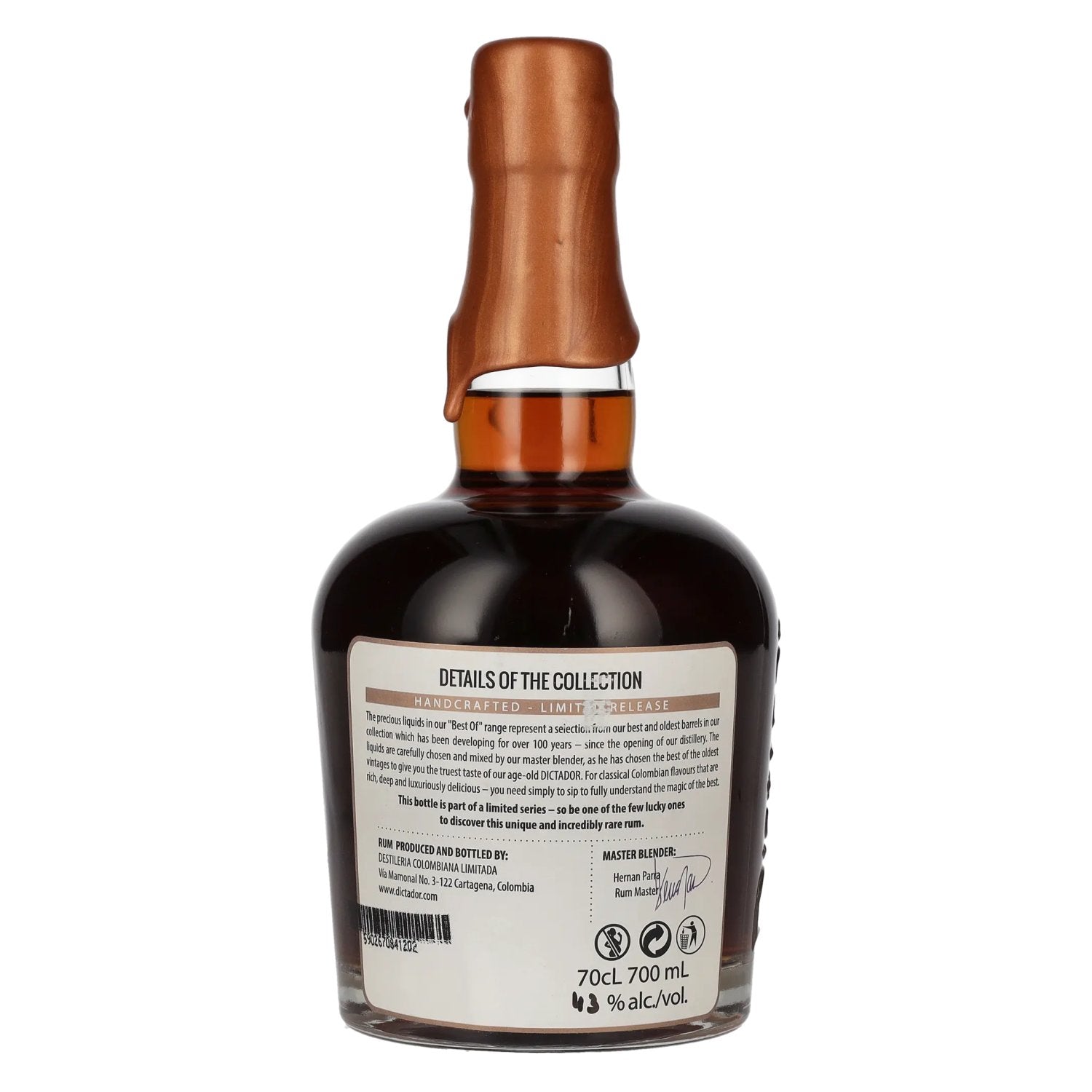 Dictador BEST OF 1987 APASIONADO Colombian Rum 30YO/020317/EX-P329 43% Vol. 0,7l