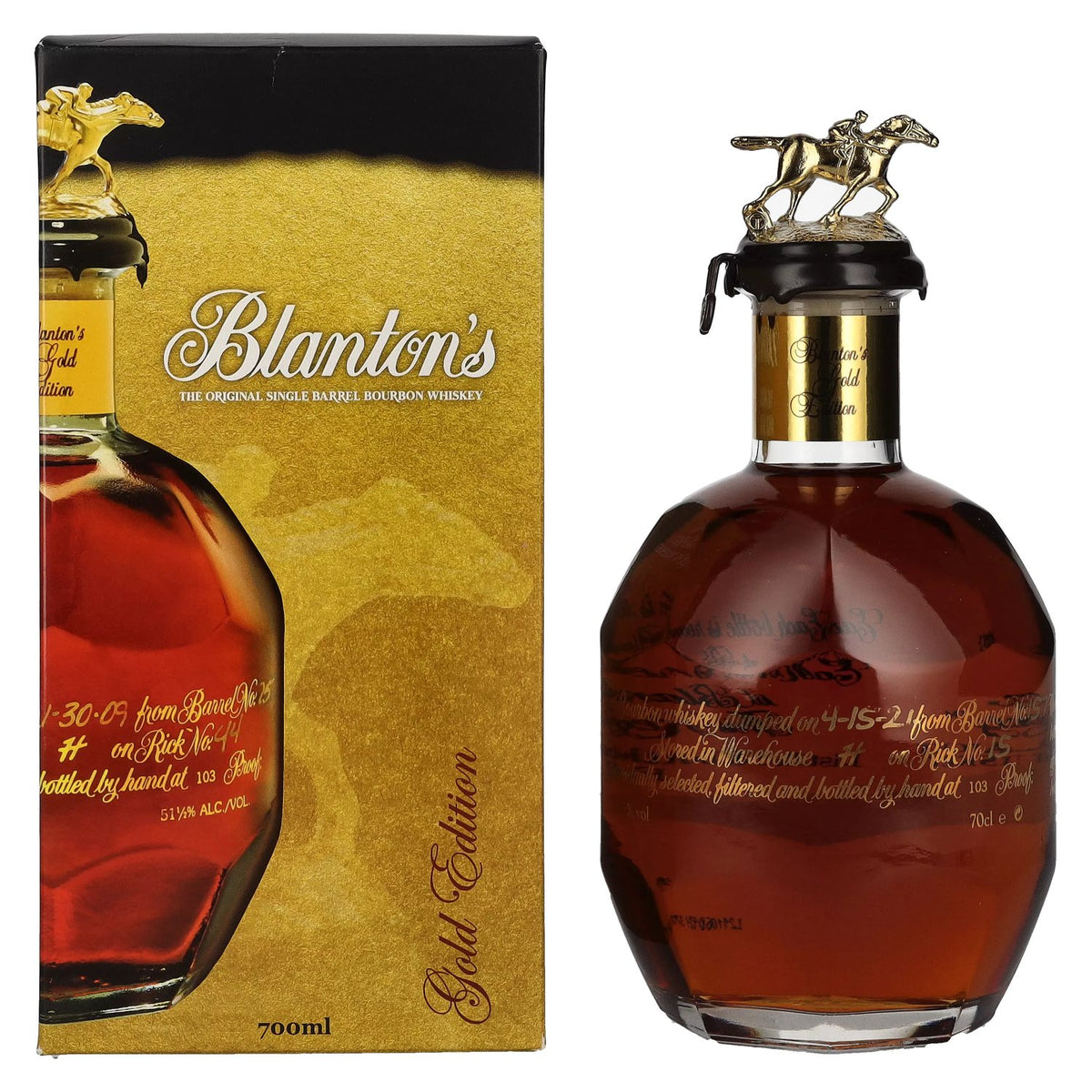 Blanton's GOLD EDITION The Original Single Barrel Bourbon Whisky 51.5% vol. 0.7l in a gift box