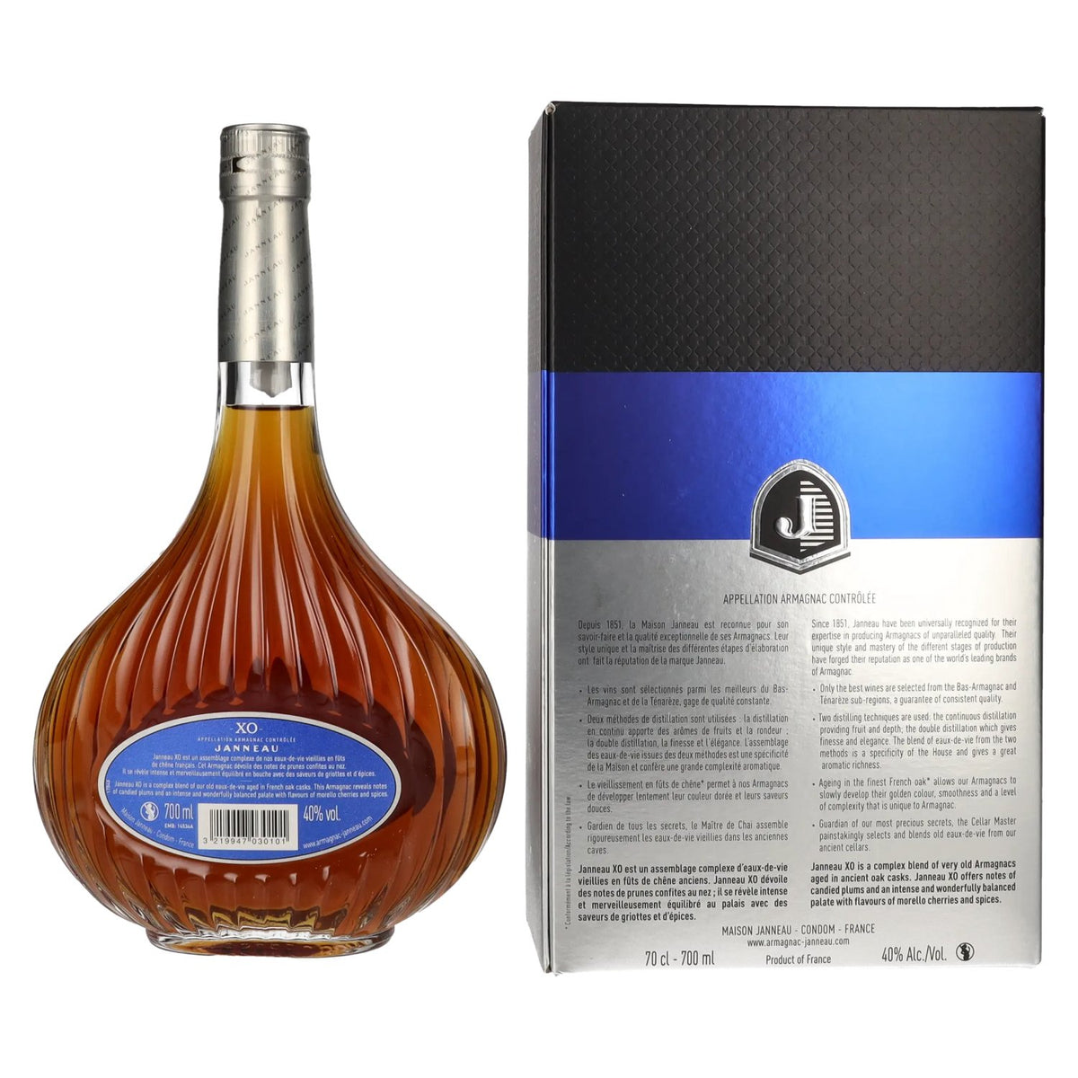 Armagnac Janneau XO Grand 40 % vol., 0,7 l, dans un coffret cadeau