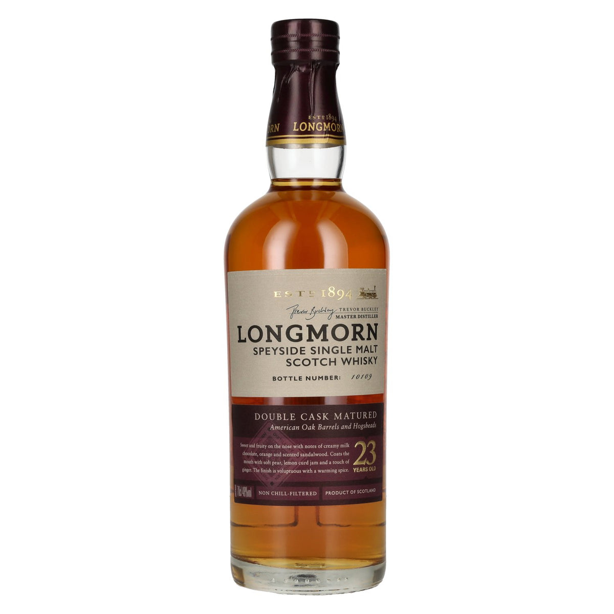Longmorn 23 jaar oud, gerijpt in dubbele vaten, 48% vol, 0,7 l