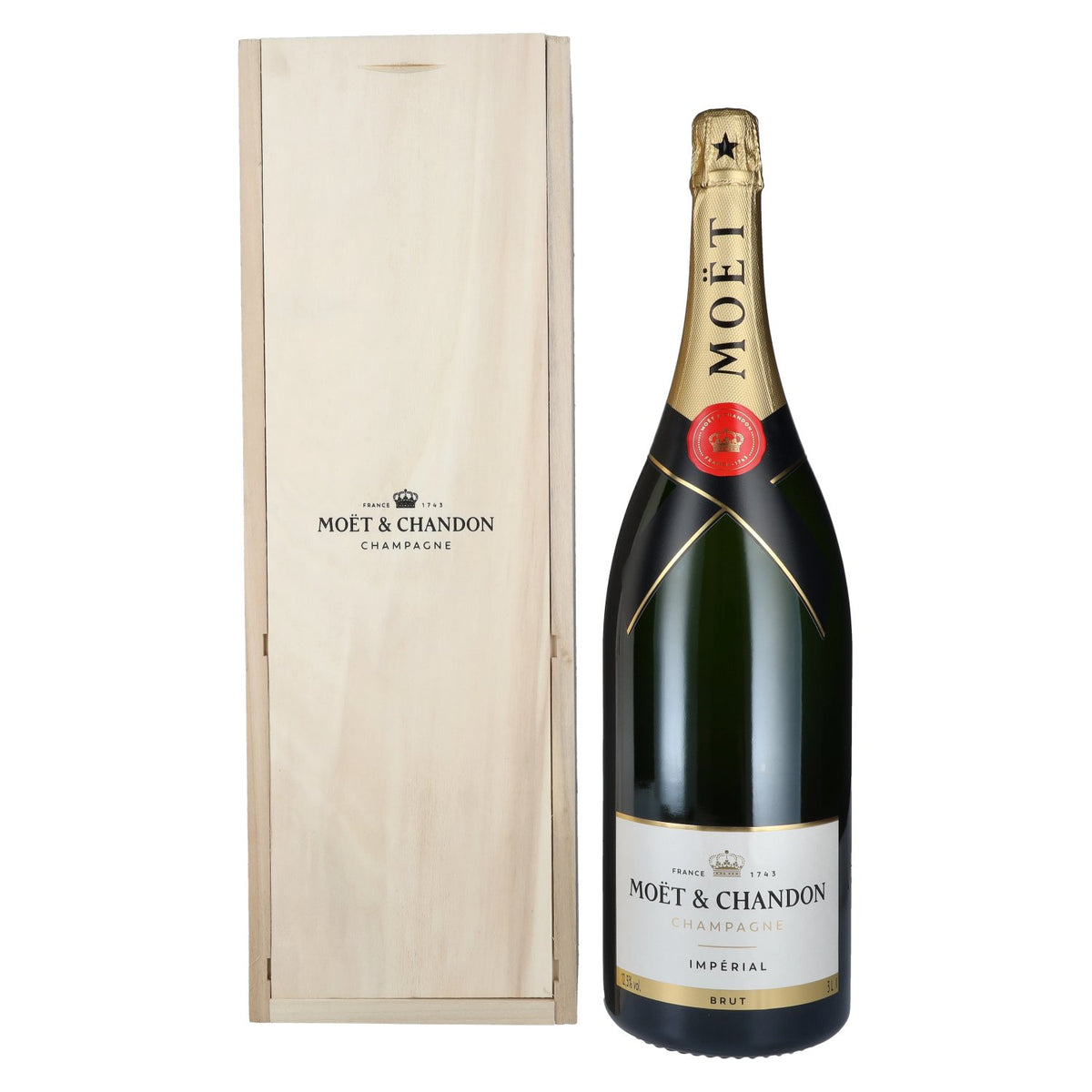 Moët &amp; Chandon IMPÉRIAL Brut Champagne, 12.5% ABV, 3 litres, in a wooden case