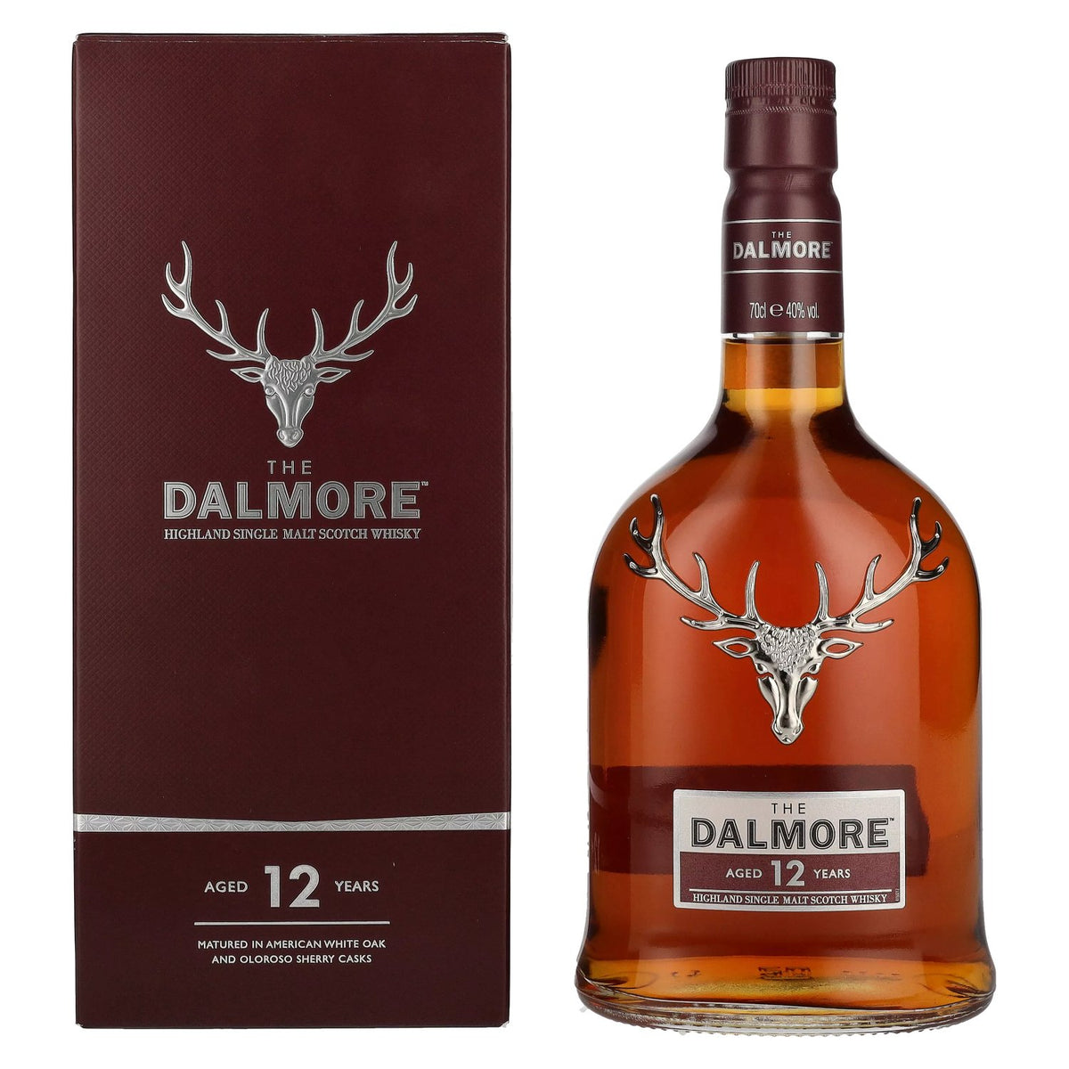 The Dalmore 12 Years Old Highland Single Malt Scotch Whisky, 40% ABV, 0.7 litres, in a gift box