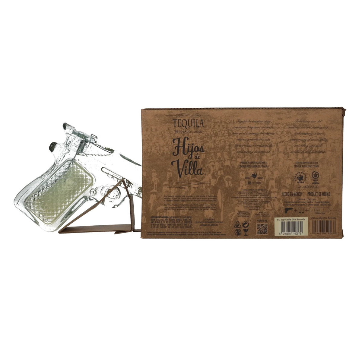 Hijos de Villa Tequila Reposado 38% ABV, 0.2 litres, in a gift box with 2 shot glasses