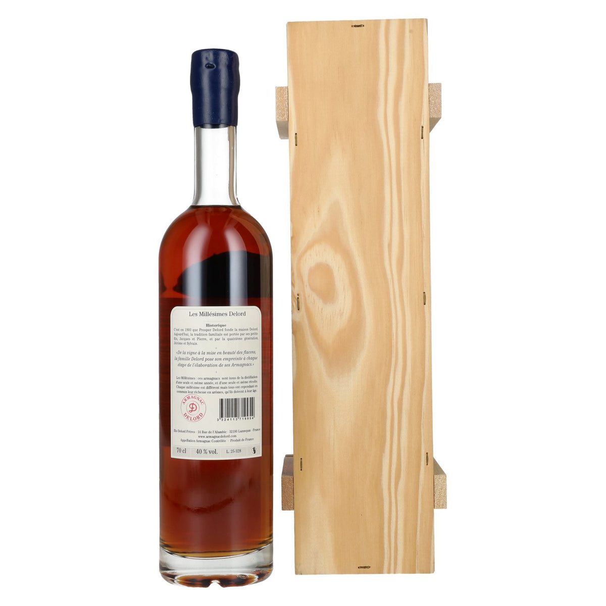 Vieux Armagnac Delord Vintage Récolte 1995, 40 % vol., 0,7 l, dans un coffret en bois