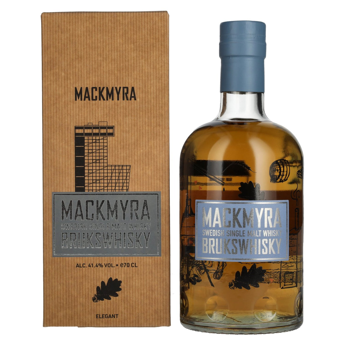 Mackmyra BRUKSWHISKY Swedish Single Malt Whisky 41.4% ABV 0.7l in a gift box