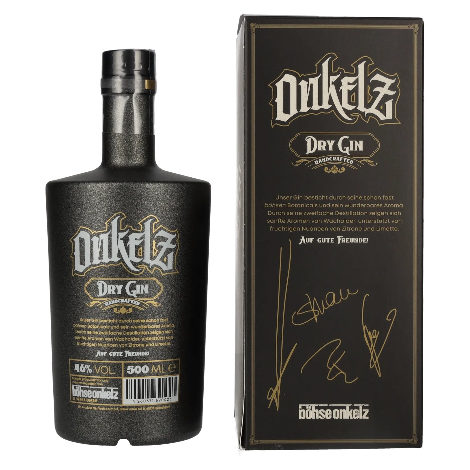 Böhse Onkelz Dry Gin artisanal 46 % vol., 0,5 l, dans un coffret cadeau