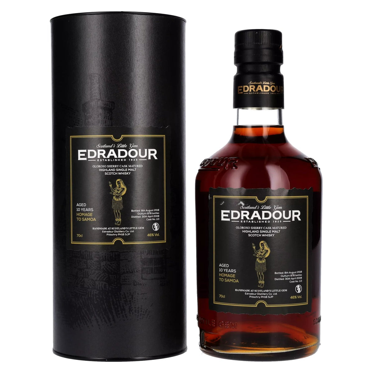 Edradour 10 Years Old HOMAGE TO SAMOA Highland Single Malt 46% vol. 0,7 l in geschenkverpakking