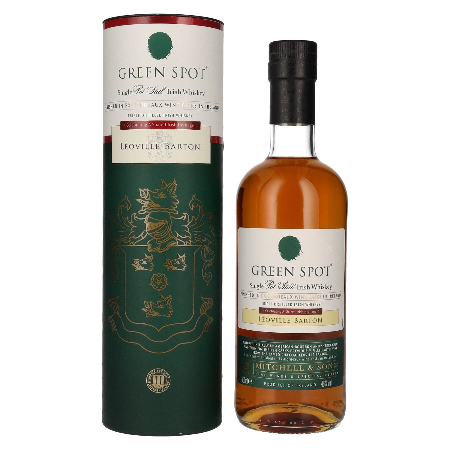 Green Spot LÉOVILLE BARTON Single Pot Still Irish Whiskey 46% Vol. 0,7l in geschenkverpakking