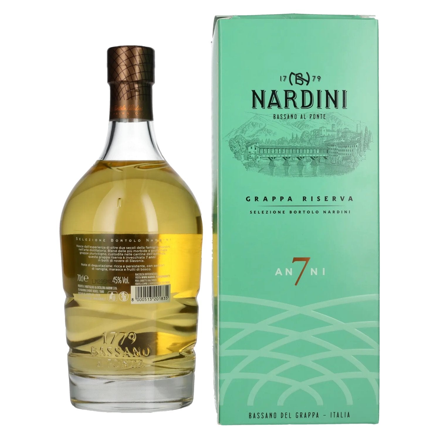 Nardini Grappa Riserva 7 ANNI 45% Vol. 0,7l in gift box