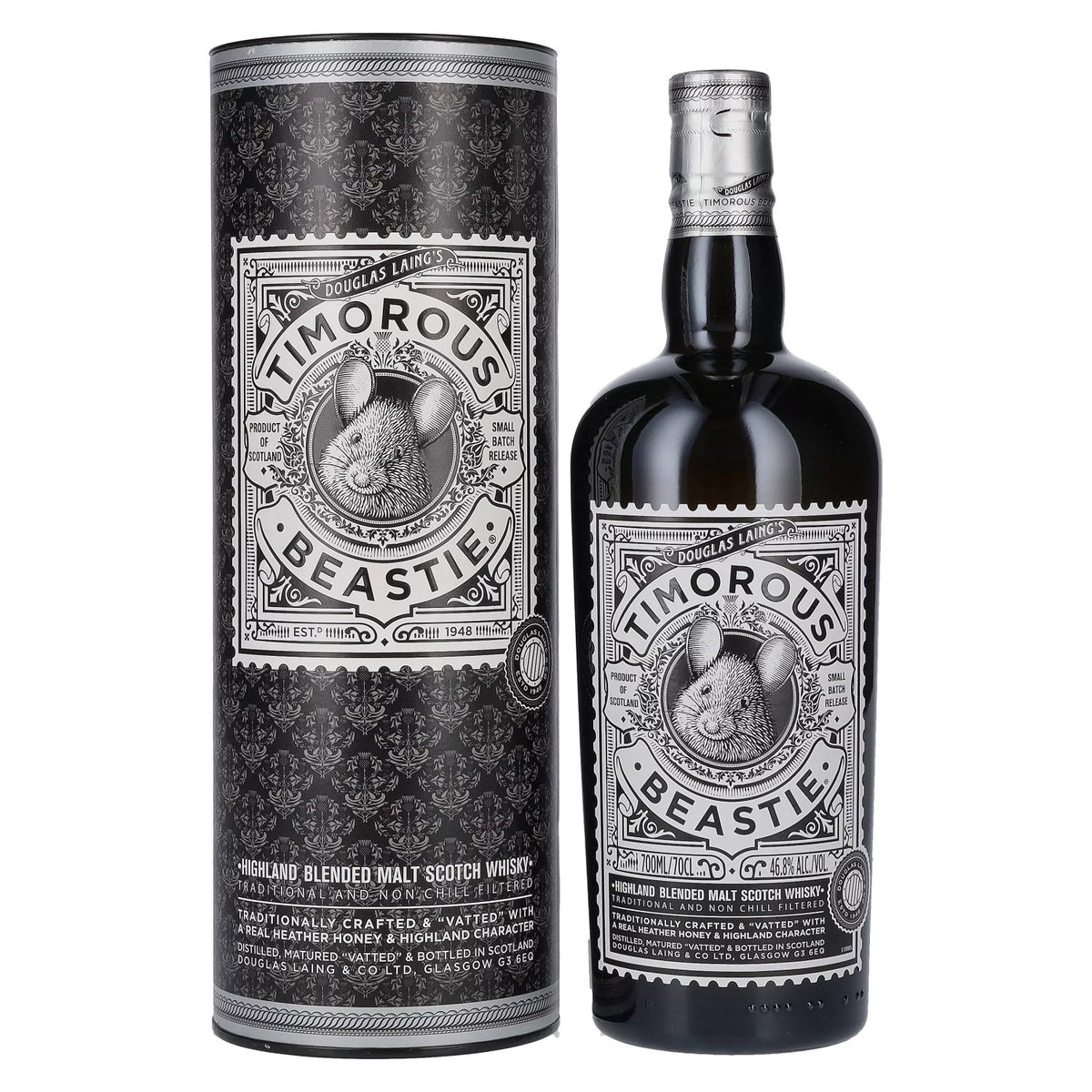 Douglas Laing Timorous Beastie Highland Blended Malt 46.8% ABV 0.7l in a gift box