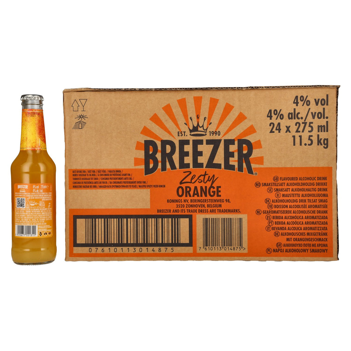 Bacardi Breezer Zesty Orange 4% vol. 24 x 0,275 l