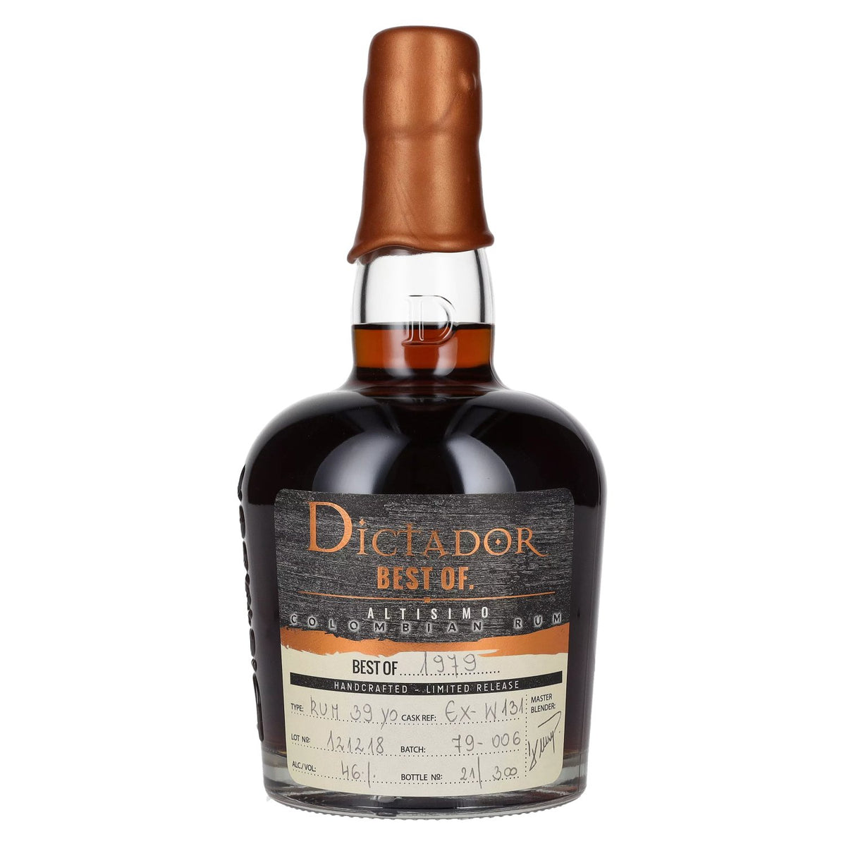 Dictador BEST OF 1979 ALTISIMO Rhum colombien Édition limitée 46 % vol. 0,7 l