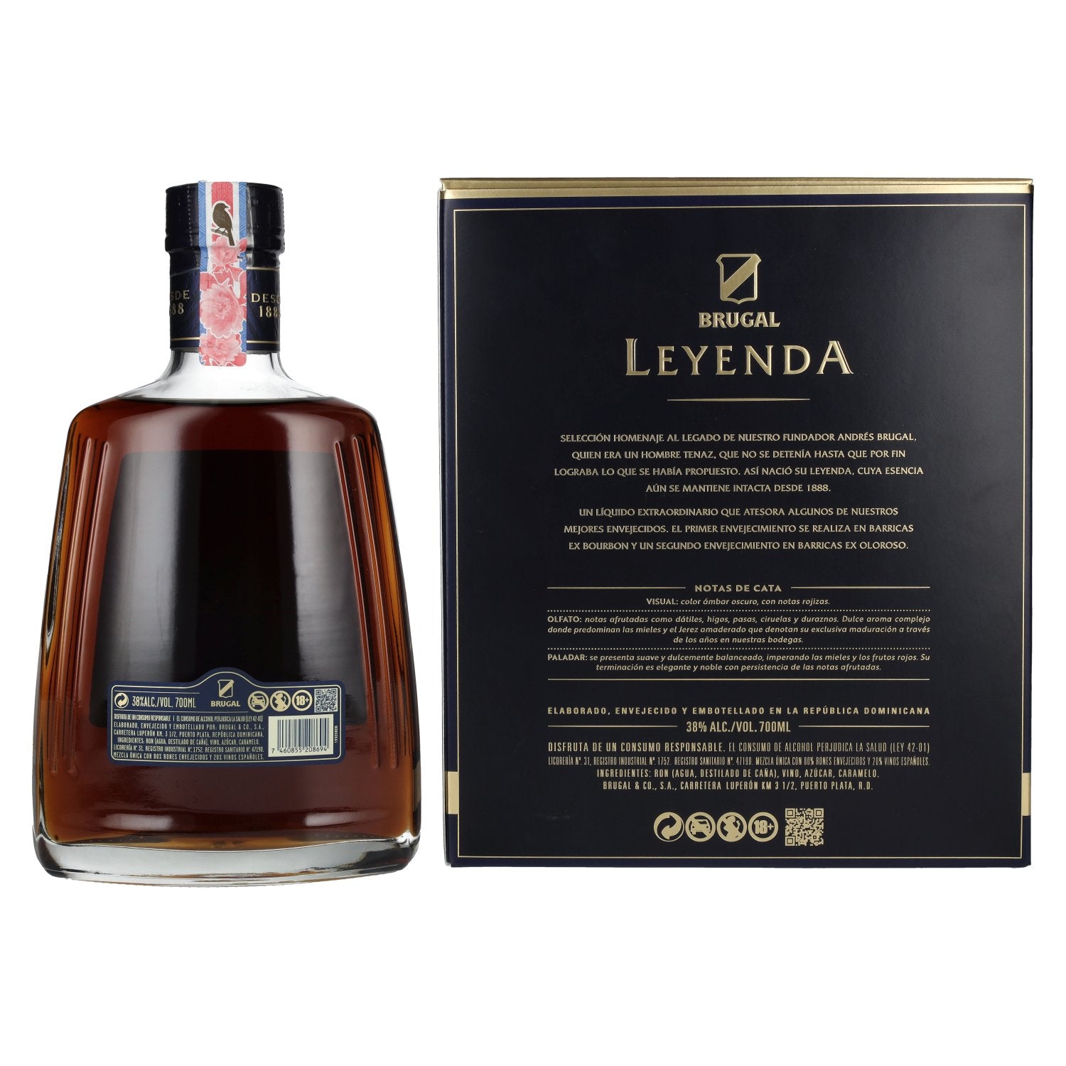 Brugal LEYENDA Selección Homenaje 38% Vol. 0,7l in geschenkverpakking