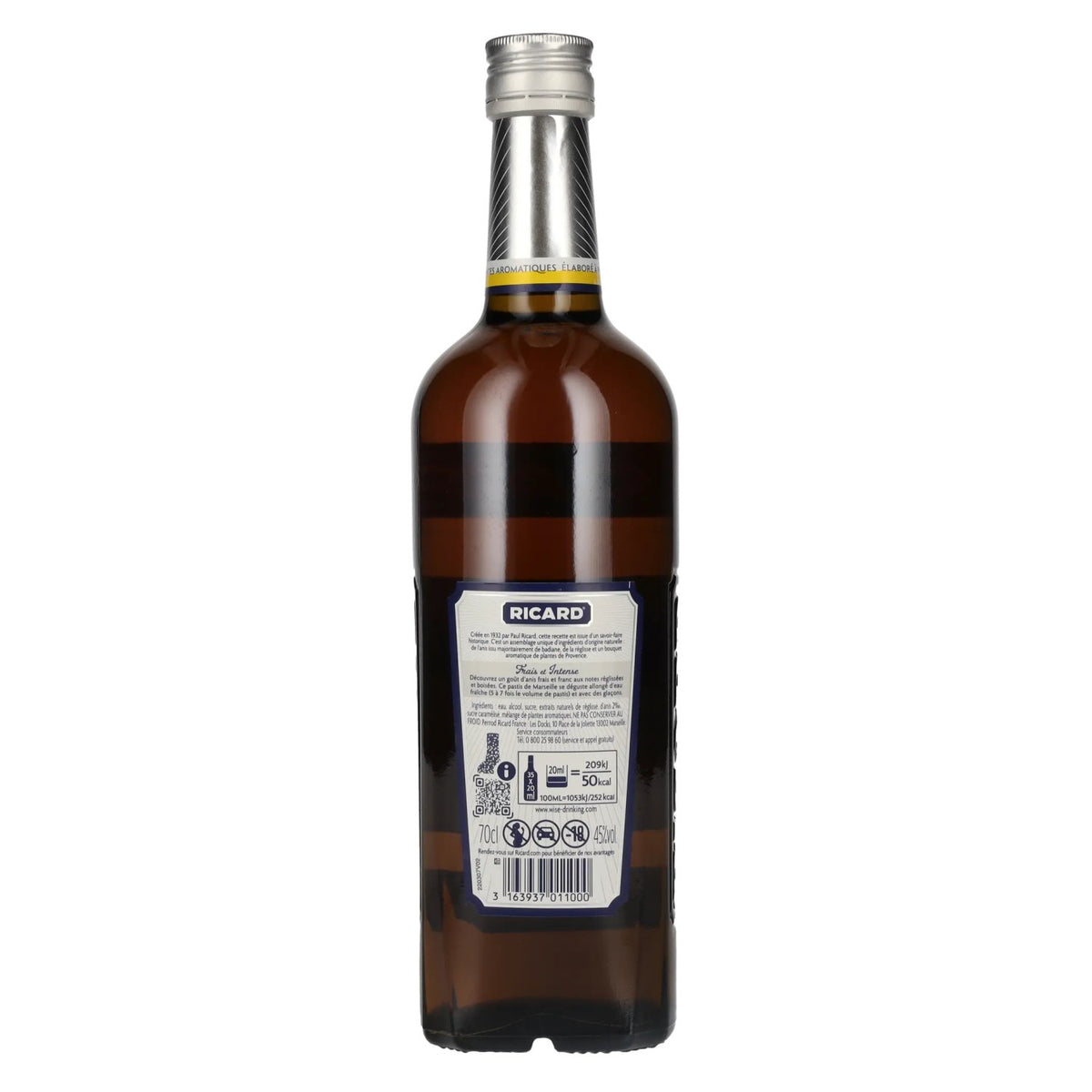 Ricard Pastis de Marseille Apéritif Anisé 45 % vol. 0,7 l
