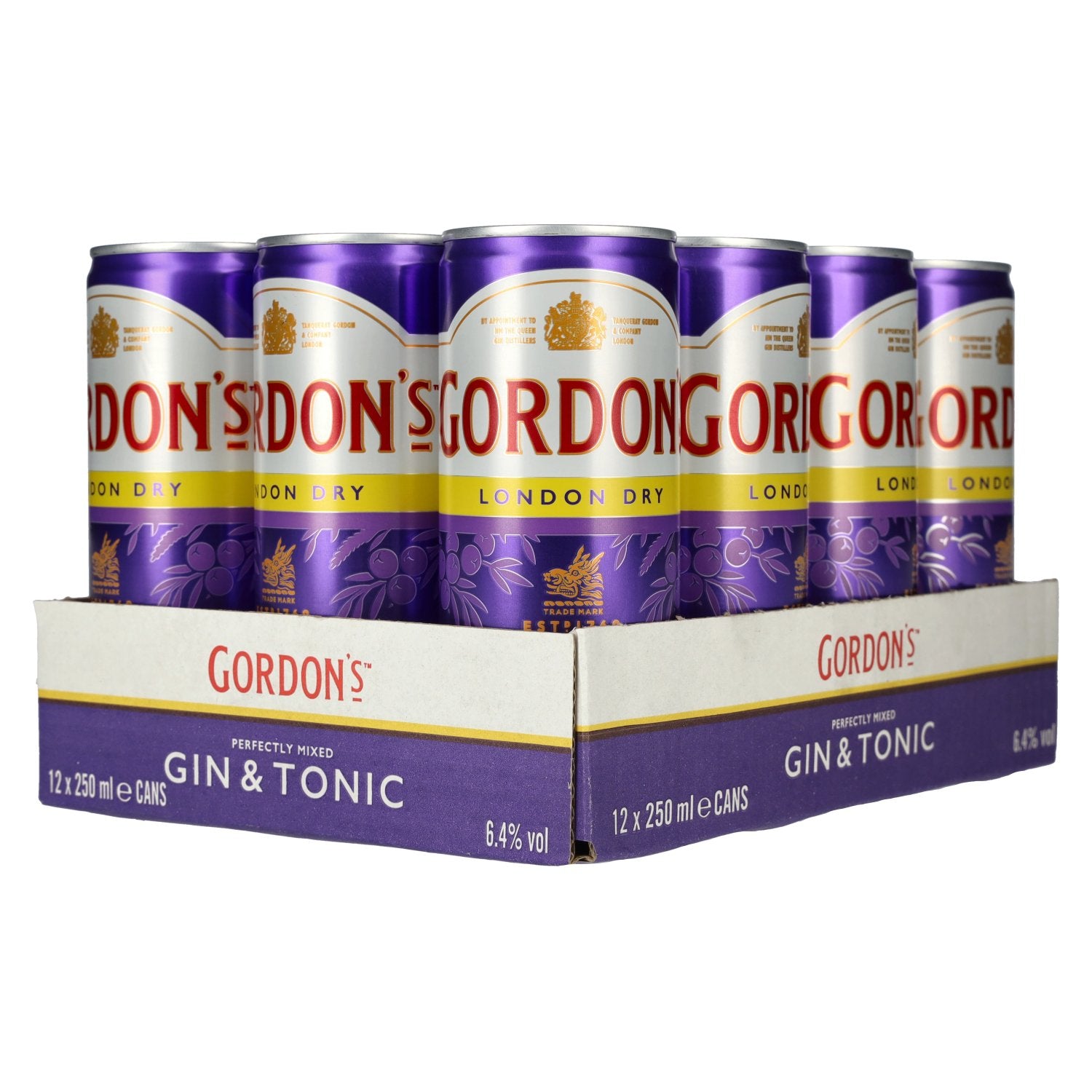 Gordon's Gin &amp; Tonic 6,4 % vol. 12 canettes de 0,25 l (consigne)