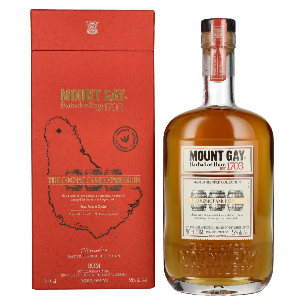 Mount Gay The Cognac Cask Expression MASTER BLENDER COLLECTION 58% vol. 0.7 l in a gift box