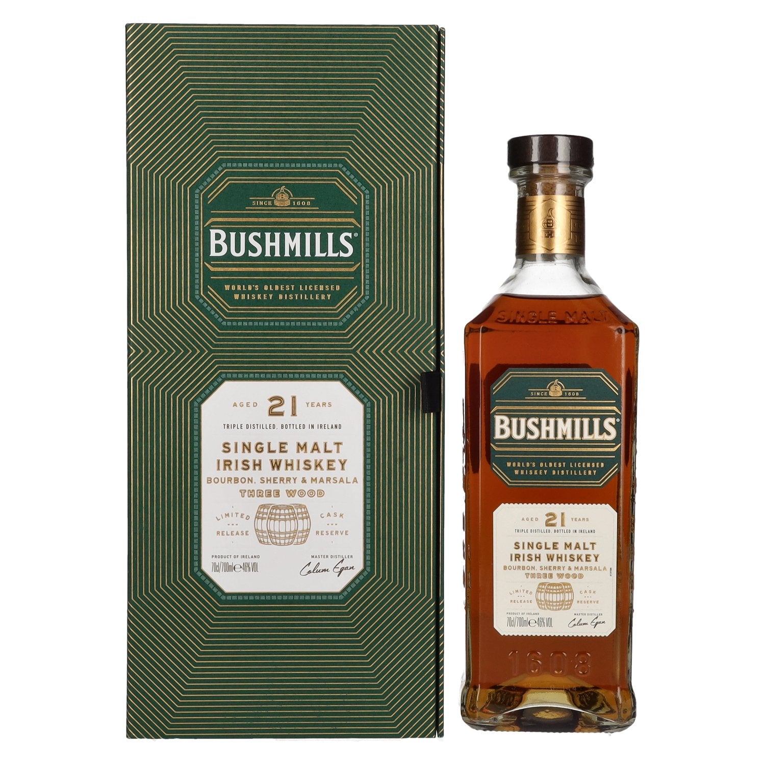 Bushmills 21 Years Old ZARE Single Malt Irish Whiskey 46% Vol. 0,7l in geschenkverpakking