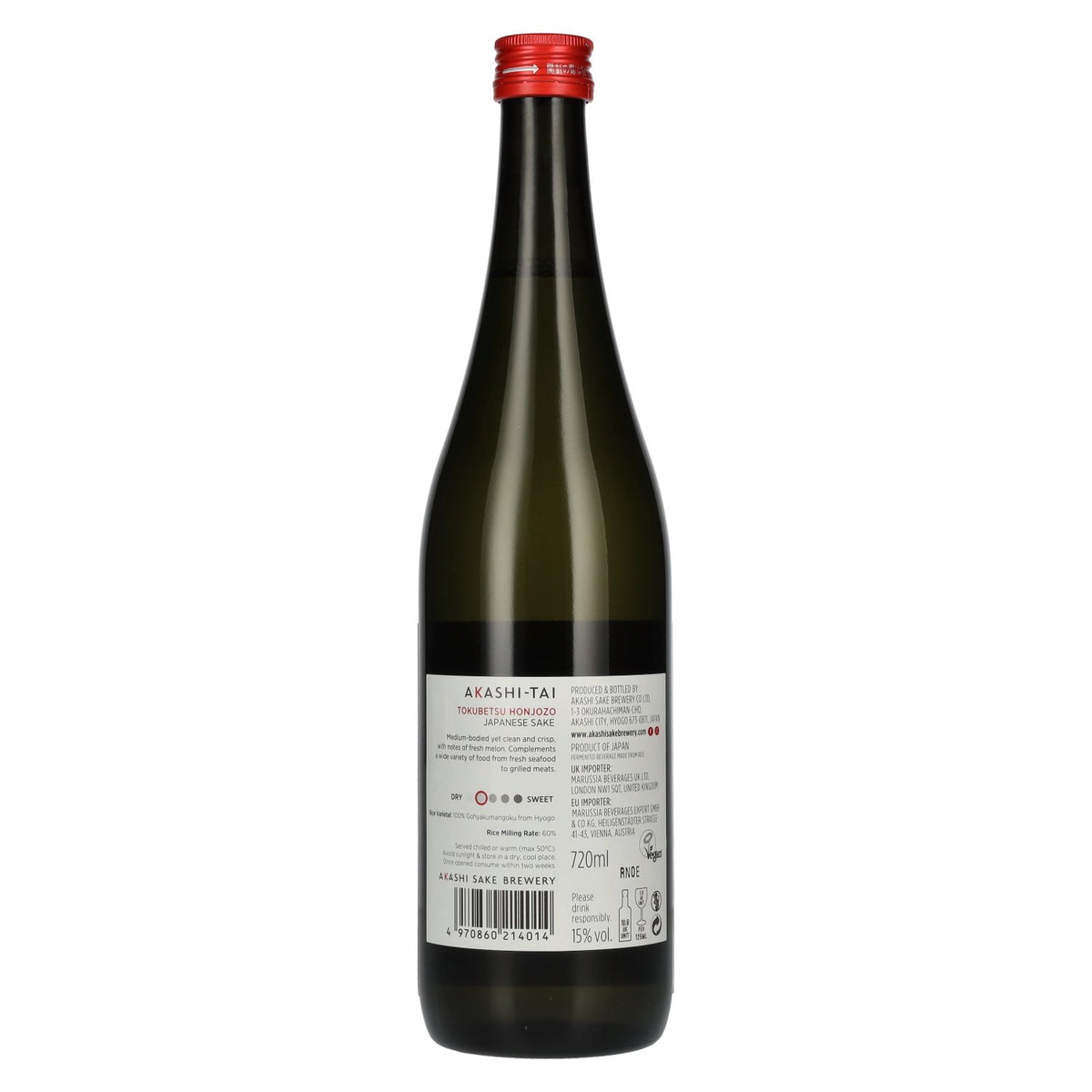 Akashi-Tai HONJOZO TOKUBETSU Japanese Sake 15% Vol. 0,72l
