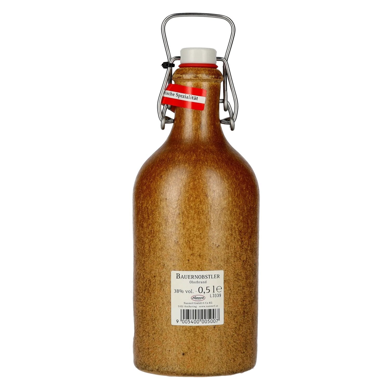 Nannerl Alpenschnaps BAUERN-OBSTLER 38% vol. 0,5l en pot en terre cuite