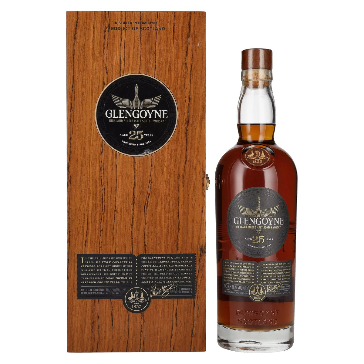 Glengoyne 25 ans d'âge, single malt des Highlands, 48 % vol., 0,7 l, dans un coffret en bois