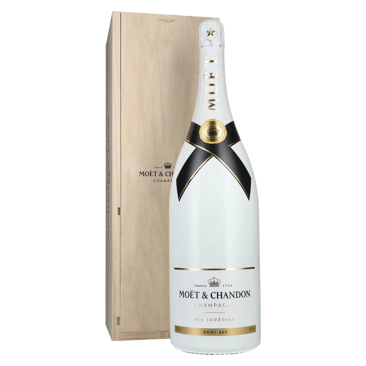 Champagne Moët &amp; Chandon ICE IMPÉRIAL Demi-Sec 12,5 % vol. 3 l dans un coffret en bois