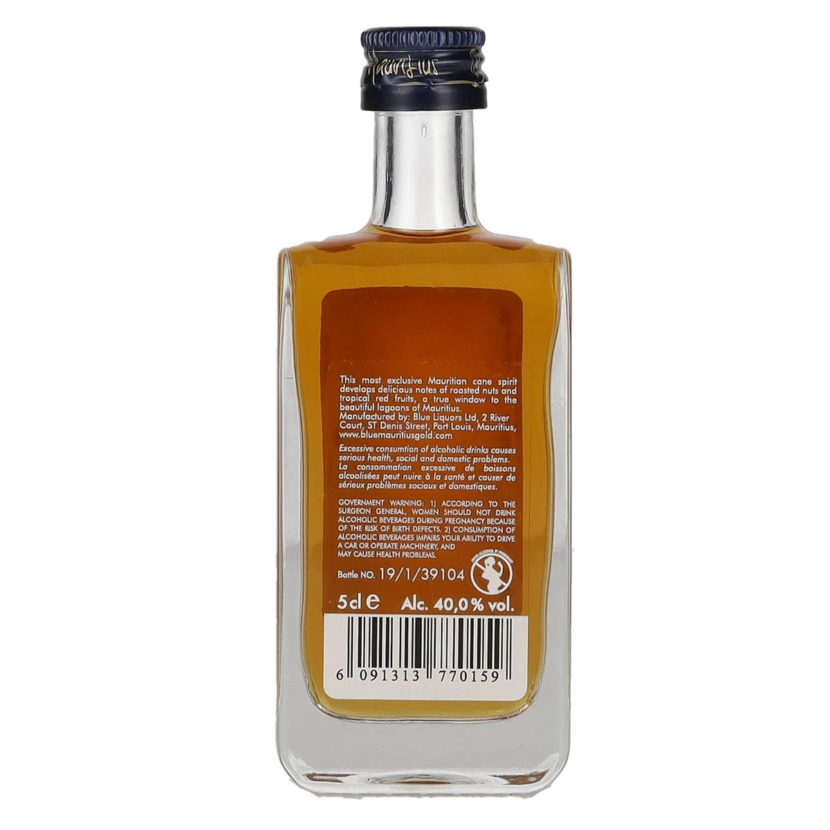 Blue Mauritius Gold 40% Vol. 0,05l